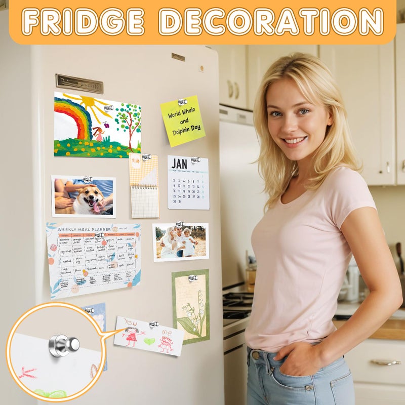 WUDIME 12Pcs Strong Magnets for Whiteboard, Fridge Magnets Adults, Refrigerator Magnets, Magnet Fridge, Small Strong Magnets for Kitchen, Office, Classroom, Locker - Image 2