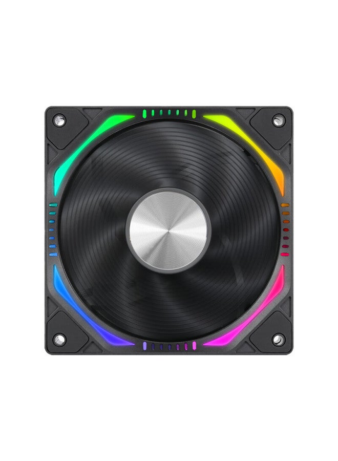 Play Jia Wanjia Xing Chain Building Blocks, Black, Single Pack, 12cm, Water Cooling Case Fan Module, Wireless Assembly, Argb Light Synchronization, Pwm Temperature Control - Image 2