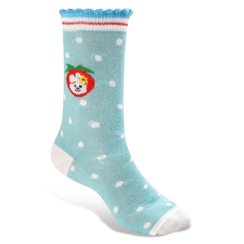 Texton Texlon Kids Calf Length Cotton Spandex Socks For Girls (Pack of 5)(Multicolor) - Image 4
