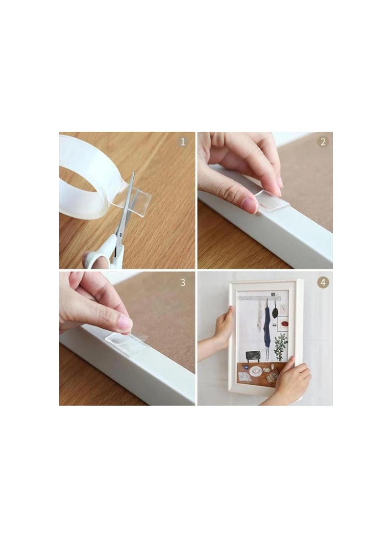 Generic - Transparent Magic Nano Tape Double Sided Grip Reusable, Preferable Double Sided Tape, Transparent Nano Tape Double Sided Tape, Home Tape Traceless Glue Tape, for Wall - Image 1