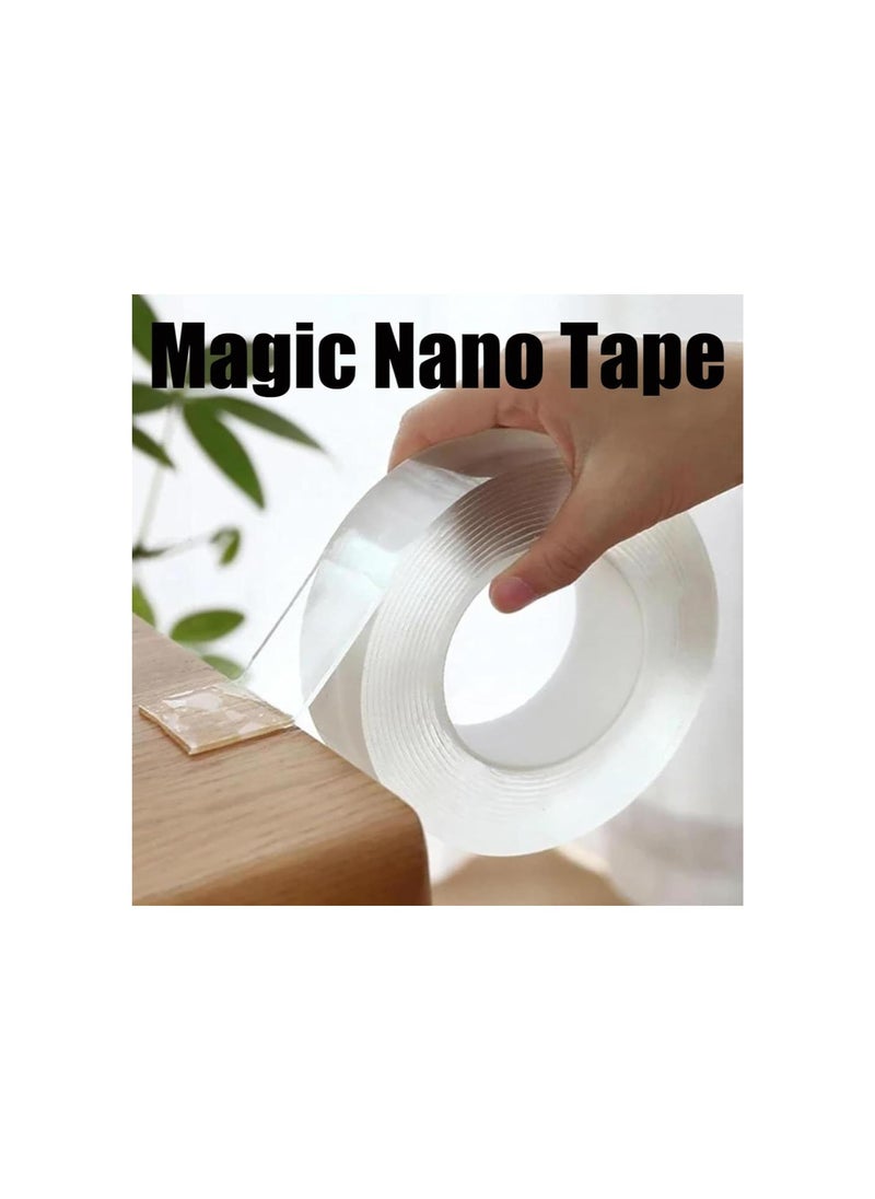 Generic - Transparent Magic Nano Tape Double Sided Grip Reusable, Preferable Double Sided Tape, Transparent Nano Tape Double Sided Tape, Home Tape Traceless Glue Tape, for Wall - Image 1