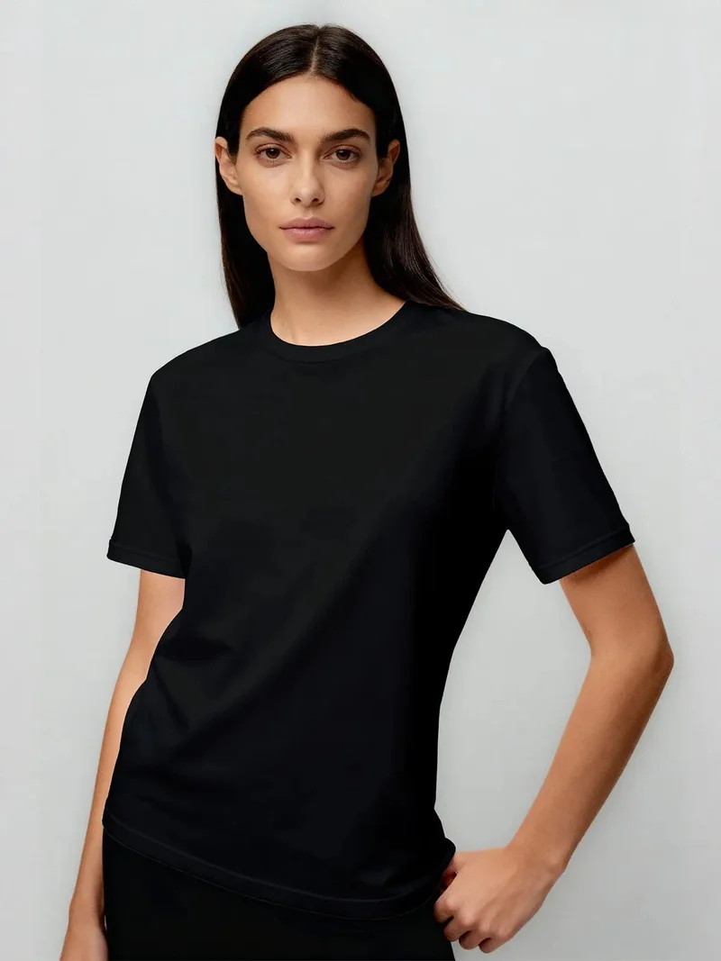 تومي لايف TOMMY Women's Cotton Elastane Crew Neck T-Shirt