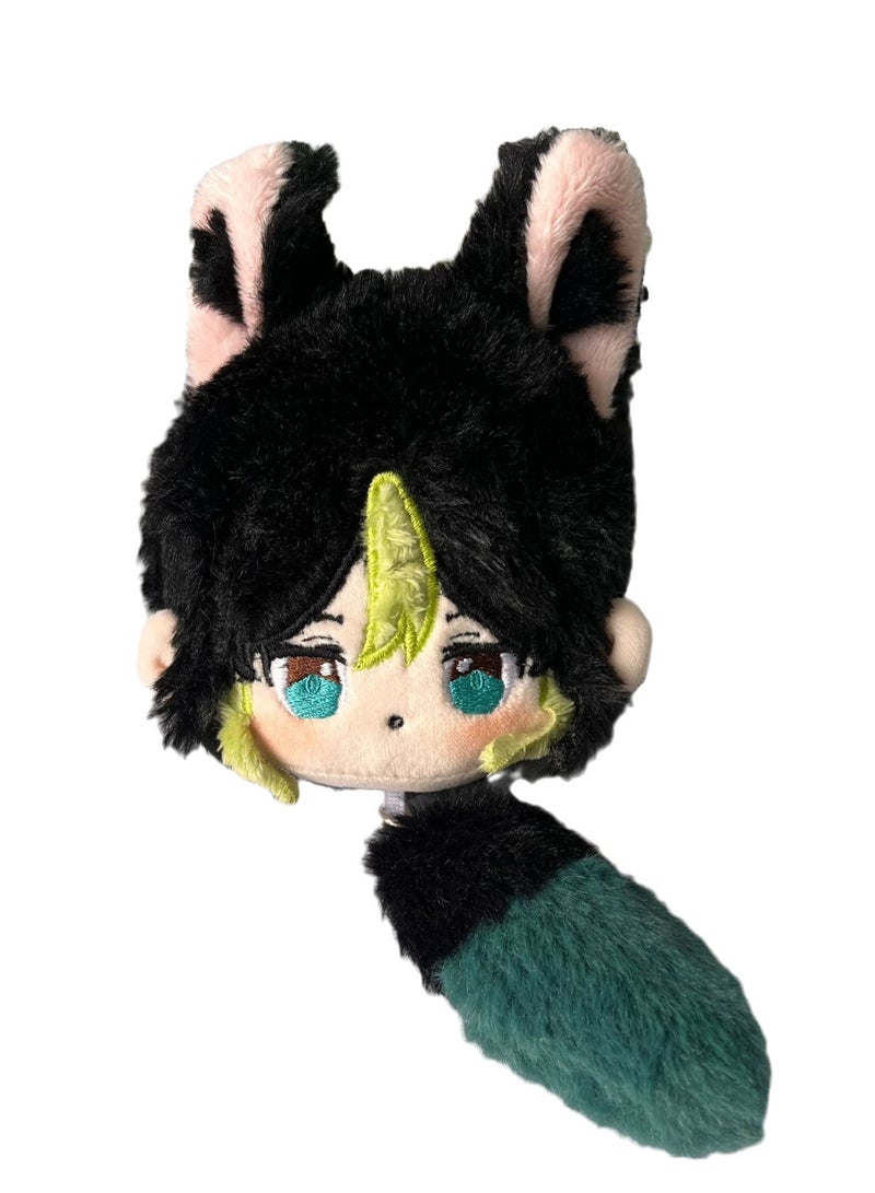 general Genshin Impact Tighnari Big Head Pendant Plush Pendant Plush Keychain for Cosplay Decoration, 12cm Home Decoration Gift for Kids - Image 1