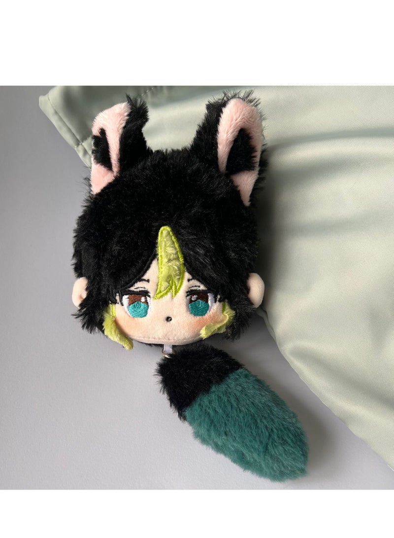 general Genshin Impact Tighnari Big Head Pendant Plush Pendant Plush Keychain for Cosplay Decoration, 12cm Home Decoration Gift for Kids - Image 2