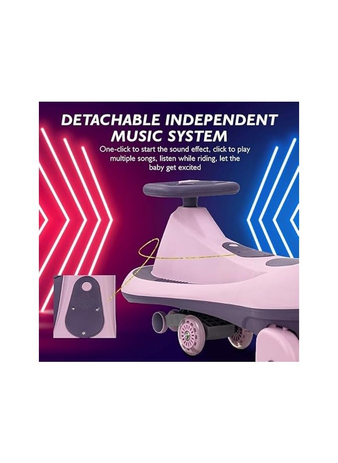 Ride on Swing Cars for Baby, Twister Magic Ride Car, Wiggle Car for Kids, Swing Car with LED Flashing Wheels and Music, Uses Twist, Turn, Wiggle Movement to Steer, For Ages 3-9 Years, Blue