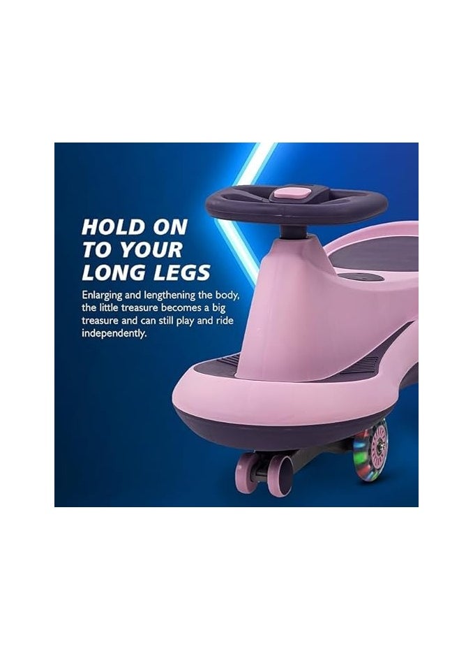 Ride on Swing Cars for Baby, Twister Magic Ride Car, Wiggle Car for Kids, Swing Car with LED Flashing Wheels and Music, Uses Twist, Turn, Wiggle Movement to Steer, For Ages 3-9 Years, Blue