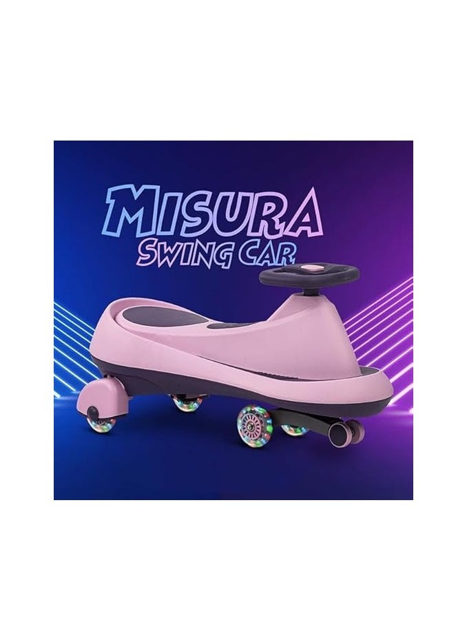 Ride on Swing Cars for Baby, Twister Magic Ride Car, Wiggle Car for Kids, Swing Car with LED Flashing Wheels and Music, Uses Twist, Turn, Wiggle Movement to Steer, For Ages 3-9 Years, Blue