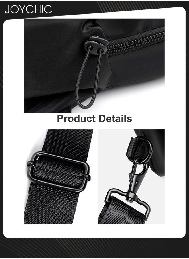 Joychic - Men's Chest Bag Casual Crossbody Bag Outdoor Sports Travel Portable One Shoulder Bag Business Waterproof and Wear Resistant Daypack with USB Charging Port Black - Image 1