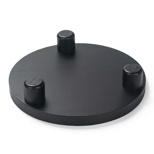 DEAMACE Wood Riser for Decor, 2 Pack Wood Pedestal Stand for Display, Round Wooden Tray for Kitchen Counter, Wooden Pedestal Stand for Plant Pot Indoor (Round - Black) - Image 2