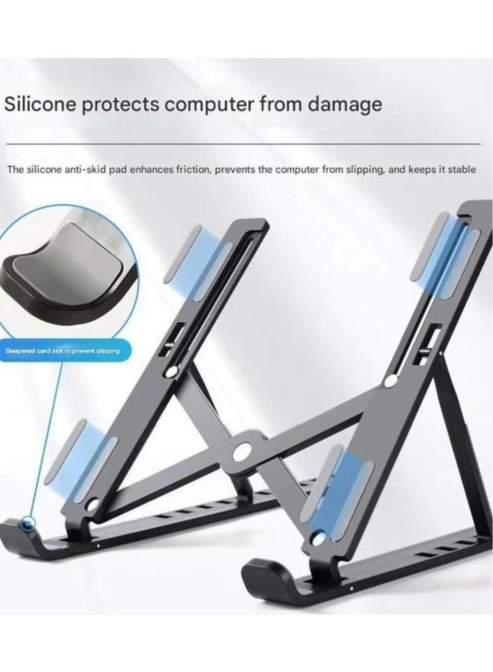 10-Level Adjustable Laptop Stand for Ergonomic Desk Stand, Foldable Laptop Stand Compatible with MacBook Air Pro, Dell XPS and Other 10-17 Inch Laptops