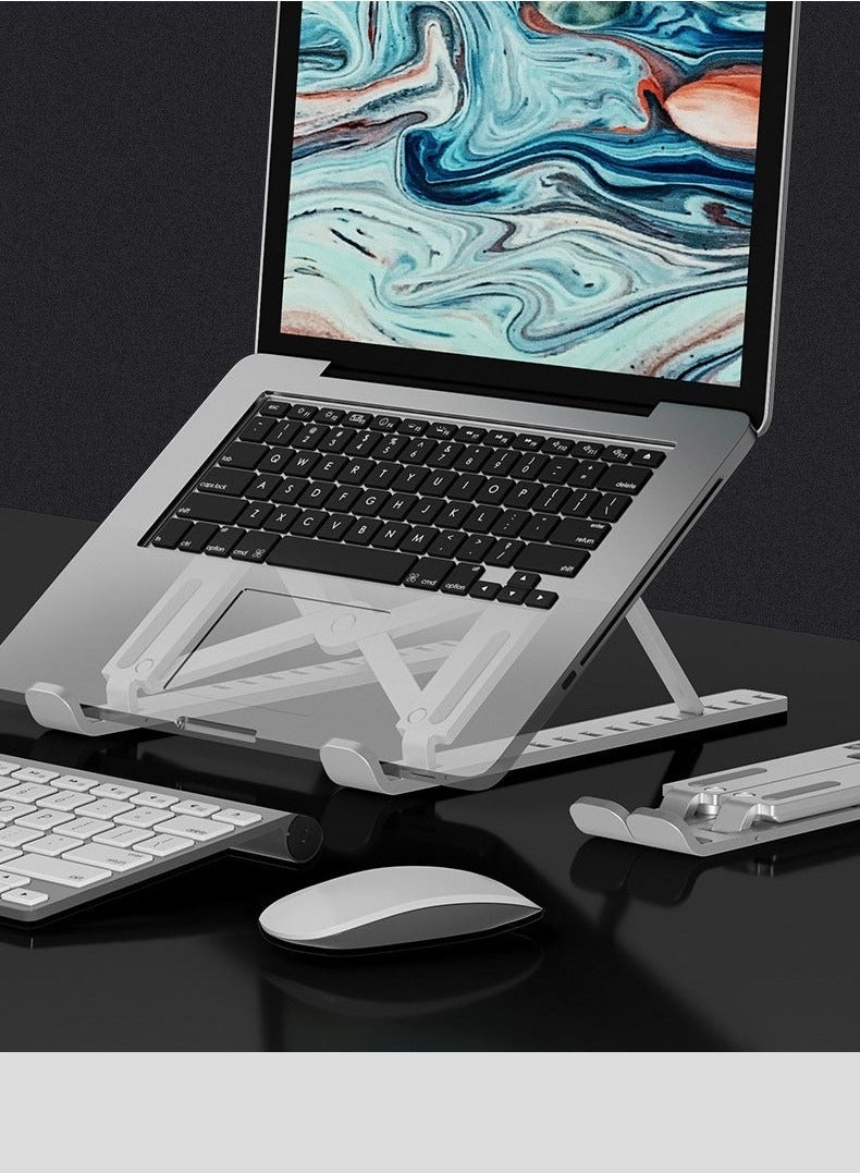 10-Level Adjustable Laptop Stand for Ergonomic Desk Stand, Foldable Laptop Stand Compatible with MacBook Air Pro, Dell XPS and Other 10-17 Inch Laptops