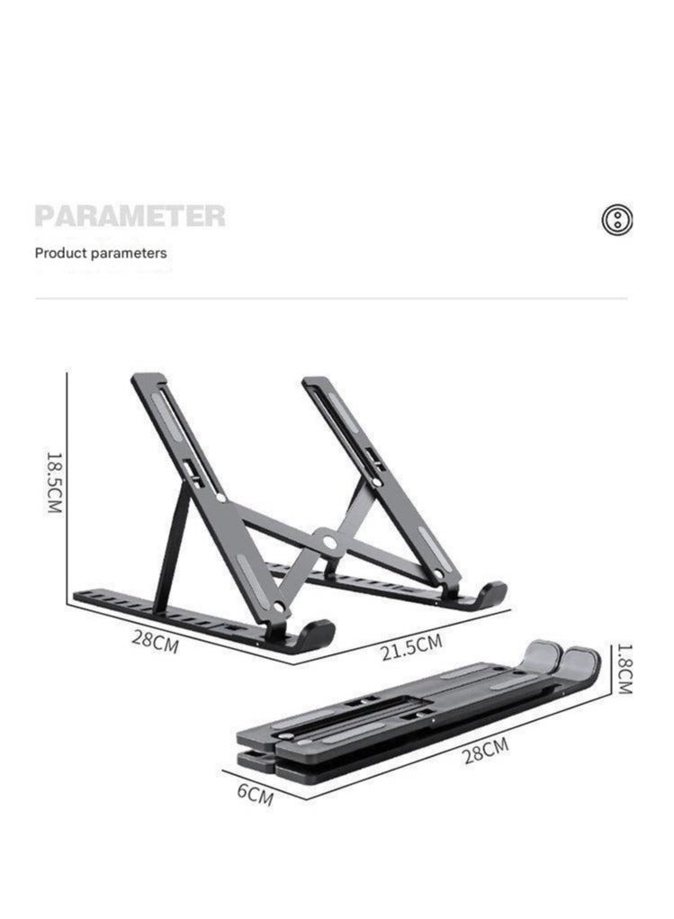 10-Level Adjustable Laptop Stand for Ergonomic Desk Stand, Foldable Laptop Stand Compatible with MacBook Air Pro, Dell XPS and Other 10-17 Inch Laptops