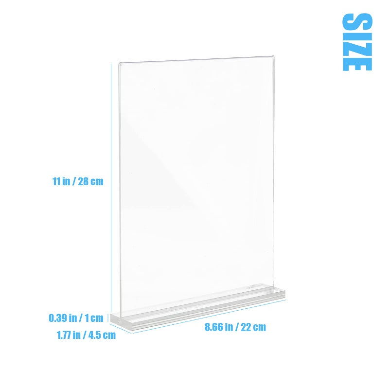 Lechay 3 Pack Acrylic Sign Holder, 8.5 x 11 inches Clear Table Menu Display Stand Desktop Display Stand Paper Holder Table Top Sign Holder Suitable for Restaurants, Office, Home, Store - Image 2
