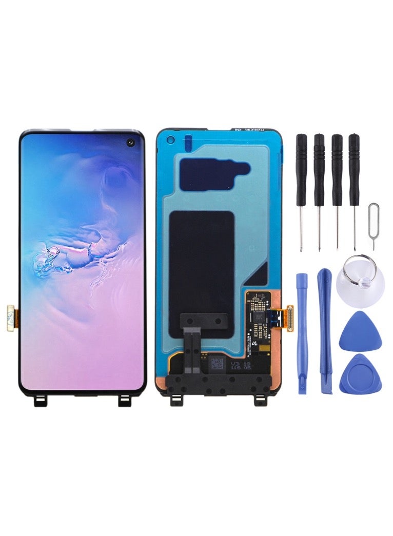 شاشة LCD مع وحدة التحويل الرقمي (ديجيتايزر) كاملة التركيب لهاتف Galaxy S10 بنسخة الجيل الرابع (4G). - Image 1