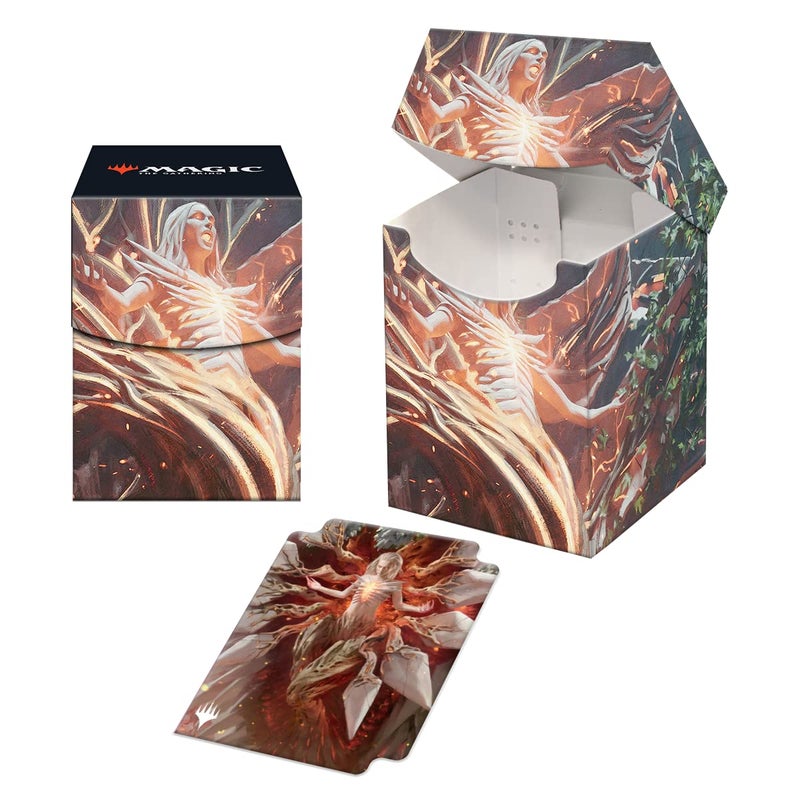 Ultra Pro  March of the Machine 100 Deck Box ft Wrenn and Realmbreaker for MTG Store  Protect Gaming Cards Valuable Trading Cards Self Locking Lid Store 100 Double Sleeved Cards - Image 2