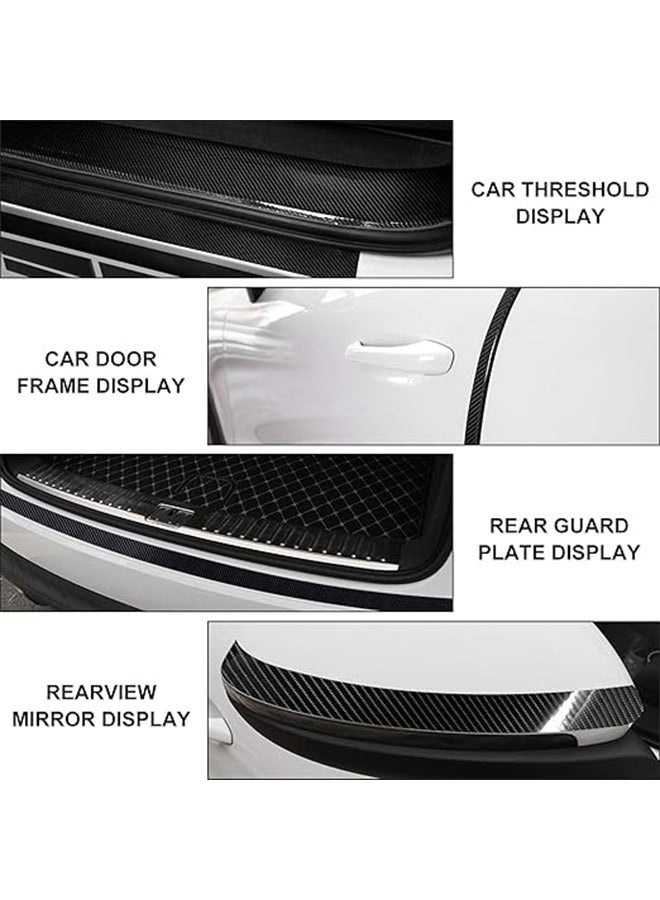 jinmao 5D Car Carbon Fiber Door Edge Film, Car Door Edge Guard Sticker, Car Sill Protectors Strips, Car Bumper Door Guard Hood Sticker Protection Strip for Most Cars, 7CM*5M - Black - Image 4