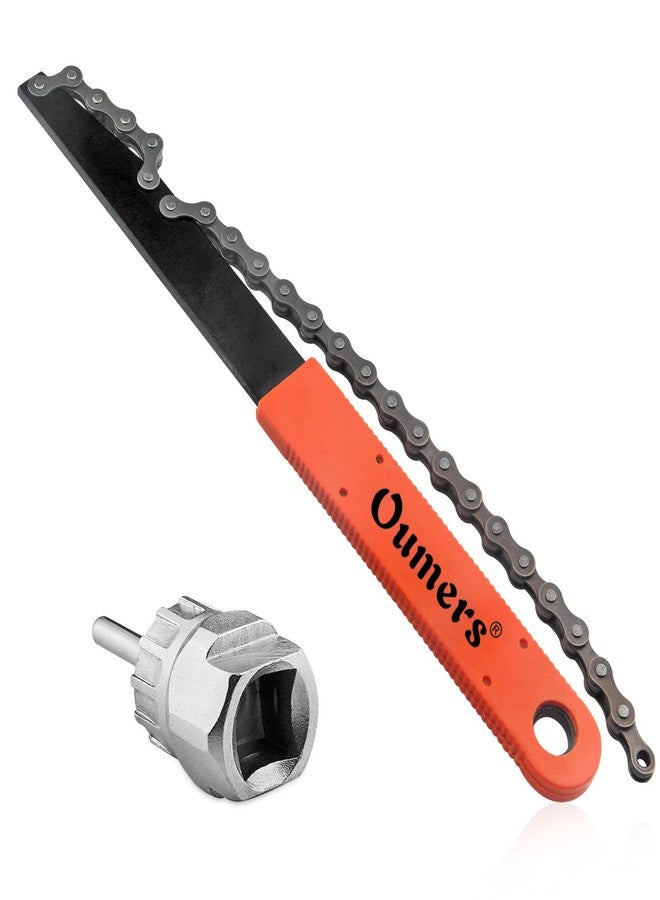 Oumers Bike Chain Tools Kit, Cassette Removal Tool Sprocket Remover Kit/Chain Whip and Cassette/Rotor Lockring Removal Tool with Guide Pin - Image 1