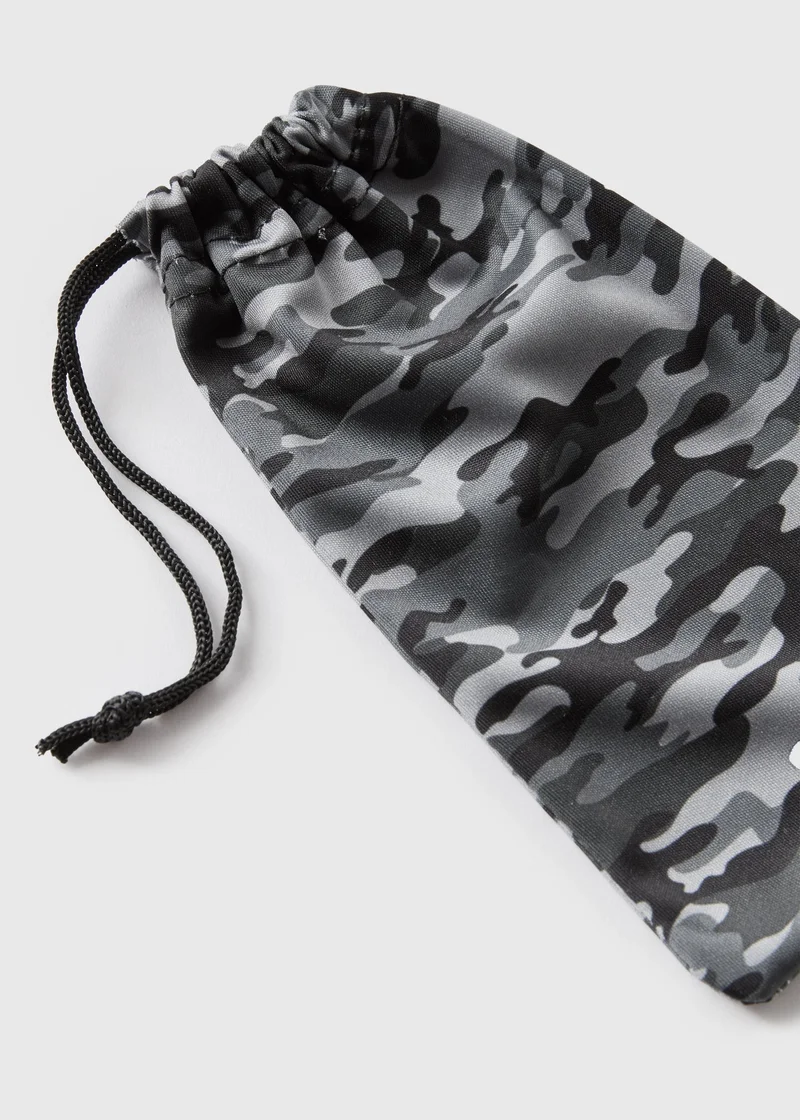 Matalan Boys Grey Camo Sunglasses Pouch