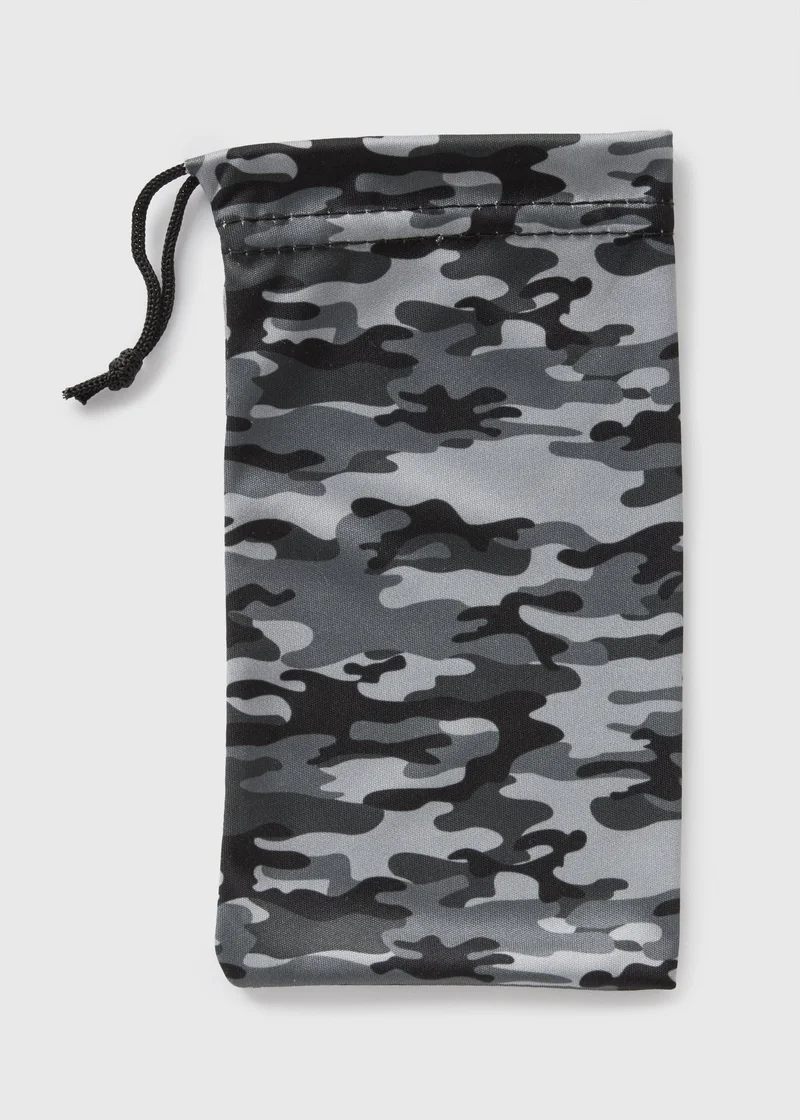 Matalan Boys Grey Camo Sunglasses Pouch