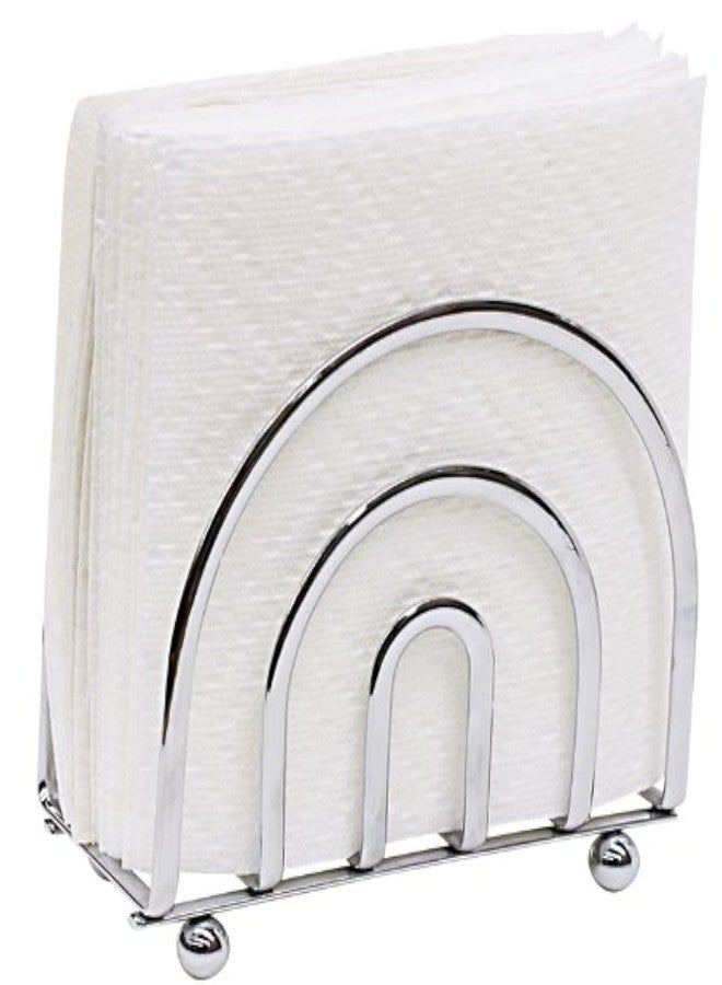 Home Basics Paper Napkin Holder/ Freestanding Tissue Dispenser For Kitchen Countertops, Dining Table, Picnic Table, Indoor & Outdoor Use, Durable Storage and Organization Option (Chrome) - Image 1