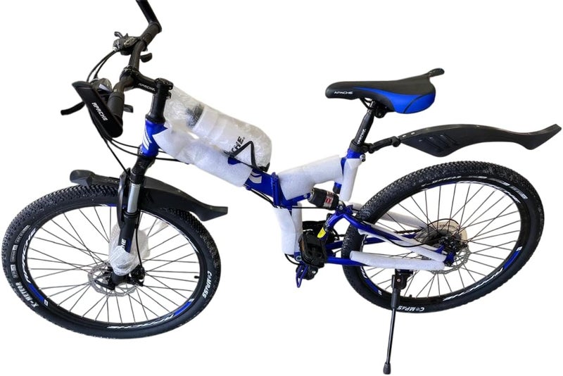 Challengers Iron 21-Speed Iron Foldable Mountain Bike, Size 26, Blue - Image 5