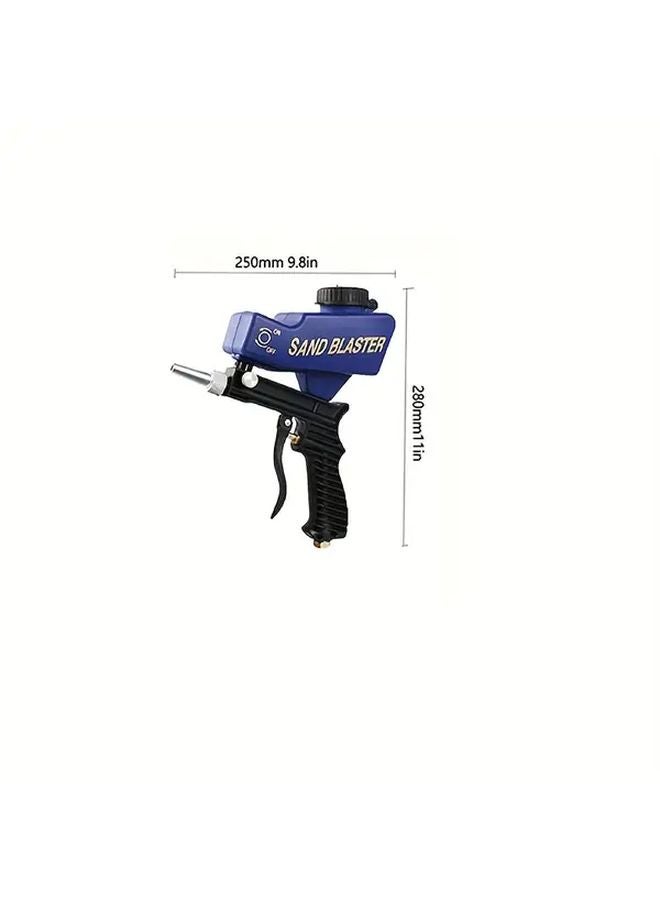 Blue Portable Sandblasting Gun 90psi Adjustable 600cc Capacity for Metal Rust Removal and Surface Polishing - Image 3