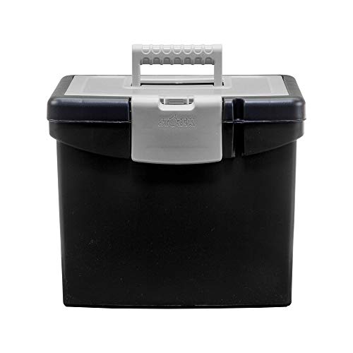 Storex File Storage Box Translucent Storage Lid, Black 1-Pack (61504F01C) - Image 3