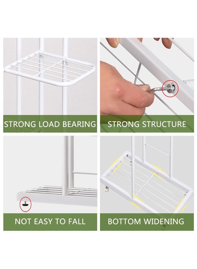LINZINAR Metal 4 Tier 5 Potted Plant Stand Indoor Outdoor White - Image 5