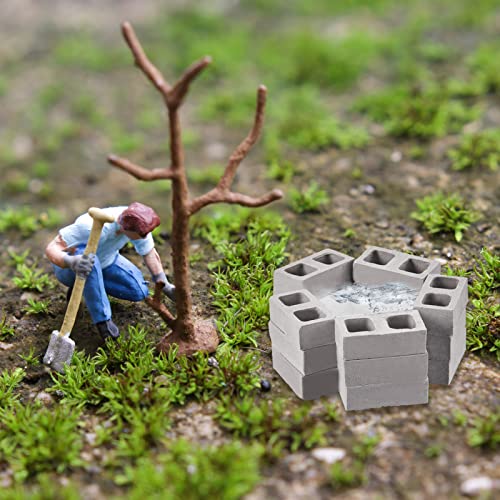 Deekin 24 Pcs Mini Cinder Blocks 1/12 Scale Mini Bricks Miniature Cinder Blocks Concrete Tiny Cement Building for Tiny Bricks Dollhouse Accessories DIY Construction Office Desk Toys Supplies(Gray) - Image 4