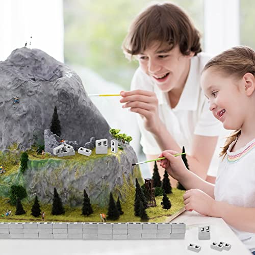 Deekin 24 Pcs Mini Cinder Blocks 1/12 Scale Mini Bricks Miniature Cinder Blocks Concrete Tiny Cement Building for Tiny Bricks Dollhouse Accessories DIY Construction Office Desk Toys Supplies(Gray) - Image 3