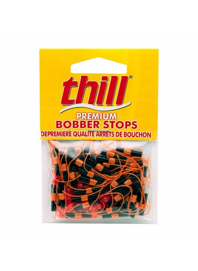 Thill Premium Bobber Stops for Fishing Floats, Fishing Gear and Accessories, 40 Pack, Fluorescent Orange - Image 1