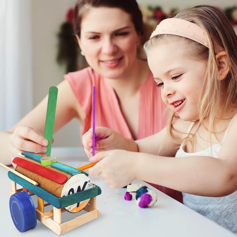 WISYOK 180 Pcs 6' Colored Jumbo Wooden Craft Sticks - Rainbow Wooden Popsicle Sticks for Creative Designs or Kids Education, Home Art Projects - Image 5