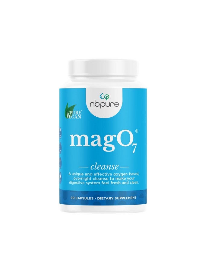 nbpure MagO7 - Natural Colon Cleanse & Detox - Occasional Constipation Relief, Stool Softening, & Bloating Support for Men & Women - Ozonated Magnesium Oxide, 90 Capsules - Image 1