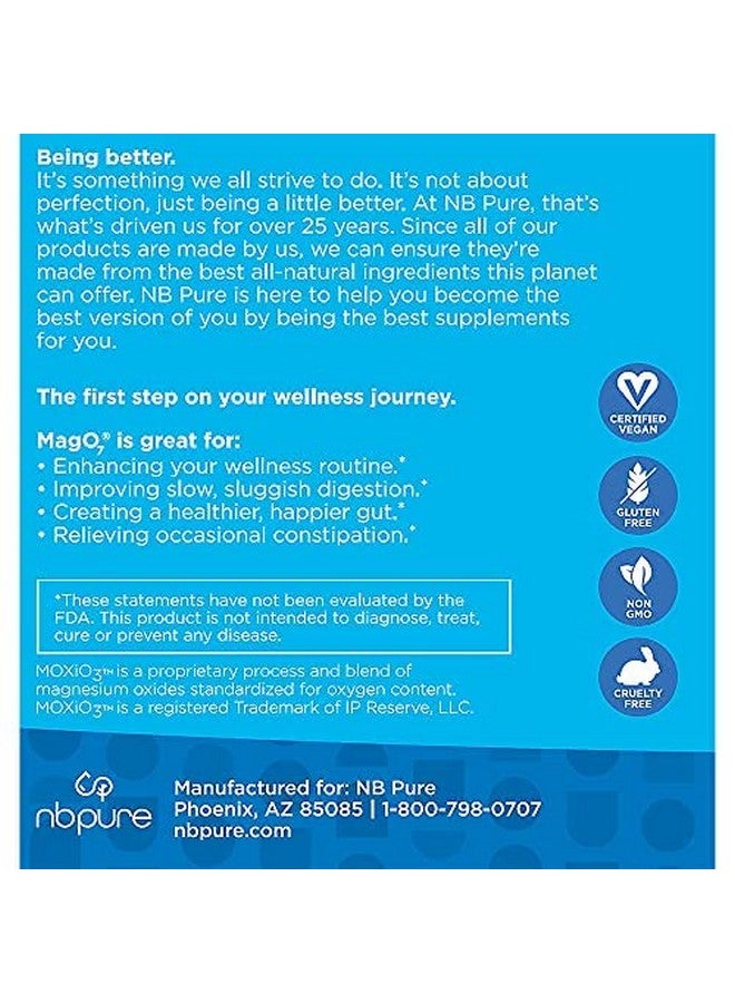 nbpure MagO7 - Natural Colon Cleanse & Detox - Occasional Constipation Relief, Stool Softening, & Bloating Support for Men & Women - Ozonated Magnesium Oxide, 90 Capsules - Image 4