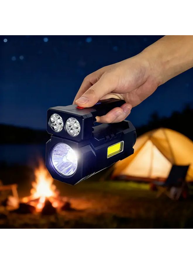 Black 2400mAh Outdoor Flashlight COB Side Light Adjustable Brightness Camping Torch - Image 5