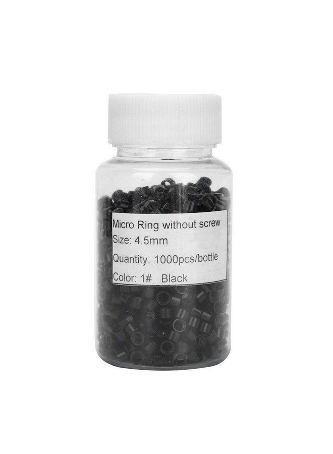 Filfeel 1000 Pcs Aluminum Micro Links Rings 4.5Mm Lined Beads Hair Extension Tool (Black) - Image 2
