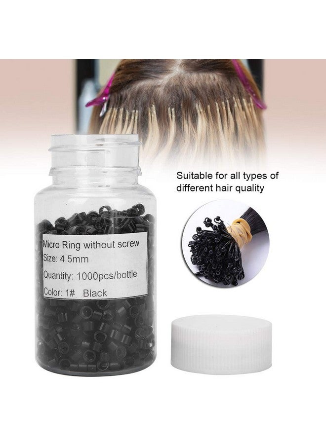 Filfeel 1000 Pcs Aluminum Micro Links Rings 4.5Mm Lined Beads Hair Extension Tool (Black) - Image 5