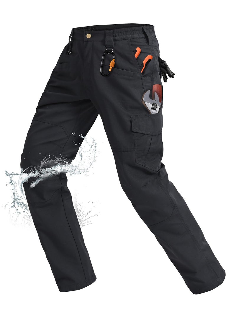 Rapoo Tactical Cargo Pants for Men Hiking Work Military Army Casual Pants for Men with Pockets Waterproof Mens Ripstop Construction Carpenter Outdoor Hunting Pants Outdoor Black 36Wx32L - Image 1