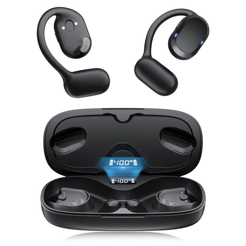 TTQ Open Ear Headphones, Open Ear Earbuds, IPX7 Waterproof, Bluetooth 5.3 True Wireless Sports Over Ear Earbuds with Earhooks, Built-in Mic, Crystal-Clear Calls for Running Workout Cycling Driving - Image 1