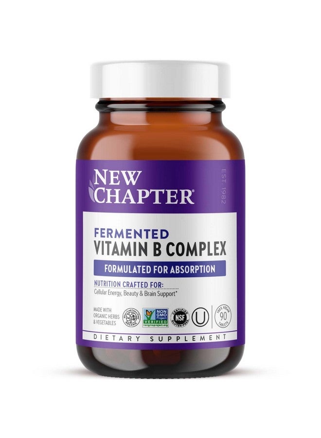 New Chapter Vitamin B Complex, Fermented Vitamin B Complex, USDA Organic, ONE Daily for Cellular Energy + Brain + Beauty, 100% Vegan, Gluten-Free - 90 Count - Image 1