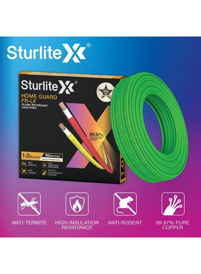 Sturlite Home Guard FR-LF 90 Meter Wire, (1 Sq.mm) PVC Insulated High Purity Copper Wire| Multi-Strand, Fire Retardant Anti Rodent Single Coil Flexible Cable (Green) - Image 2