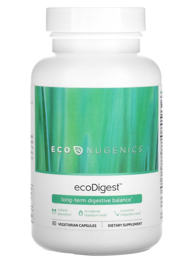 EcoNugenics ecoDigest Long-Term Digestive Balance 60 Vegetarian Capsules