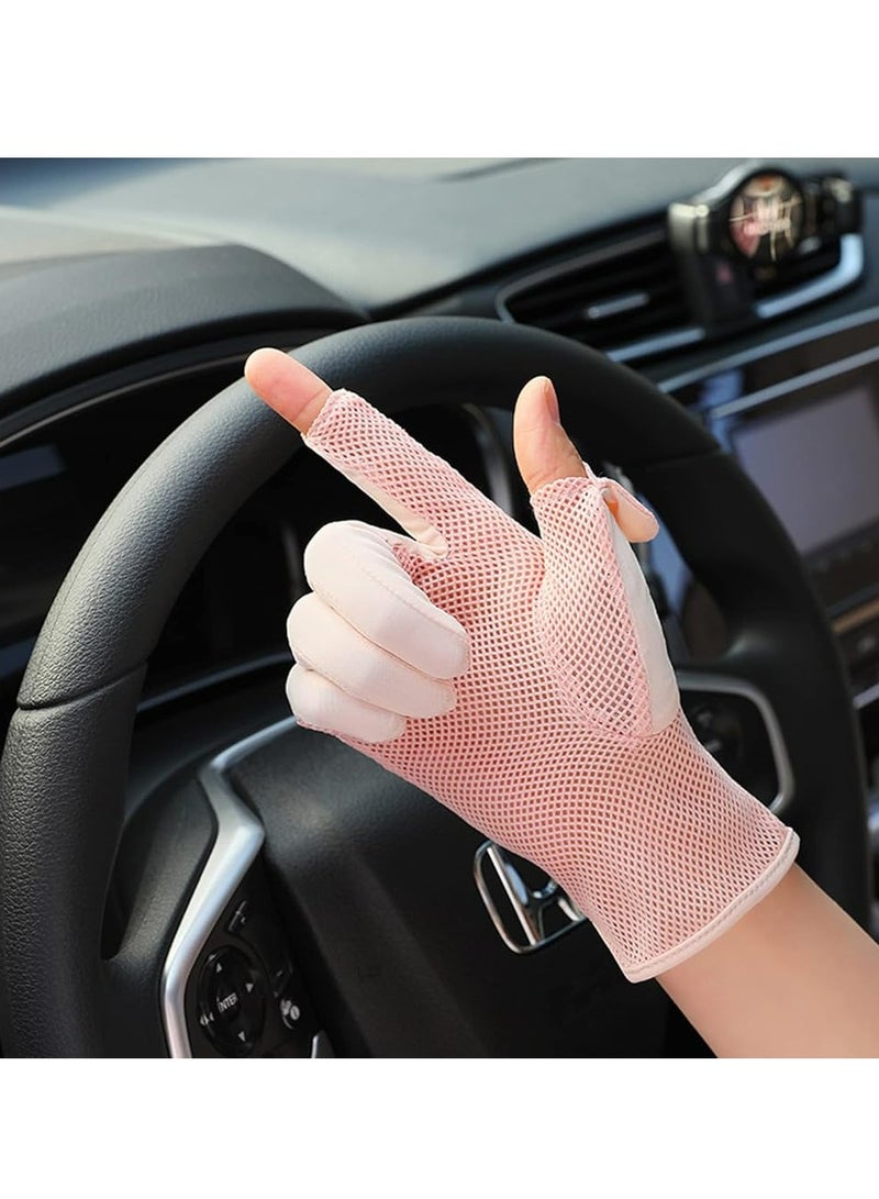 Oasisgalore Women’s Summer UV Protection Gloves: UPF 50+, 2-Finger Flip, Mesh Cooling, Breathable,  Anti-Slip Mittens. - Image 5