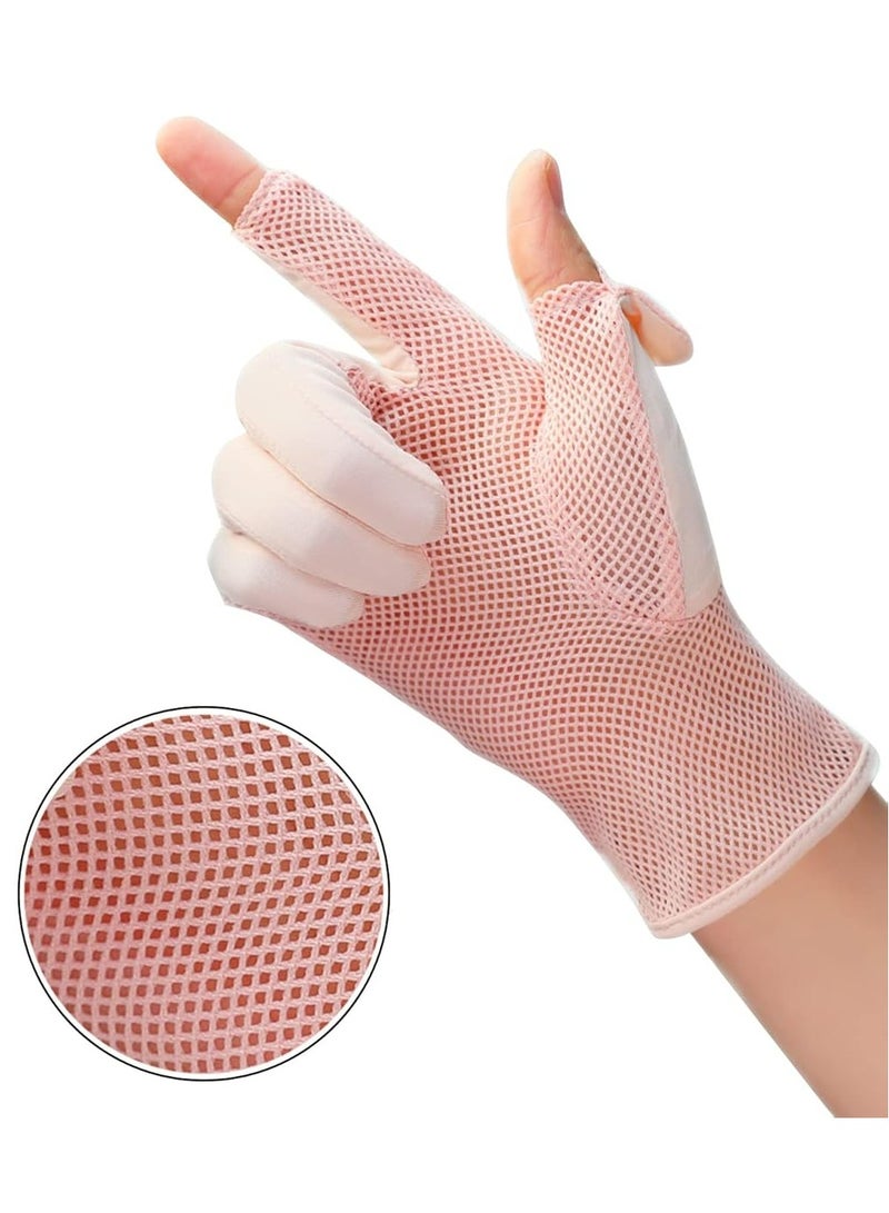 Oasisgalore Women’s Summer UV Protection Gloves: UPF 50+, 2-Finger Flip, Mesh Cooling, Breathable,  Anti-Slip Mittens. - Image 2