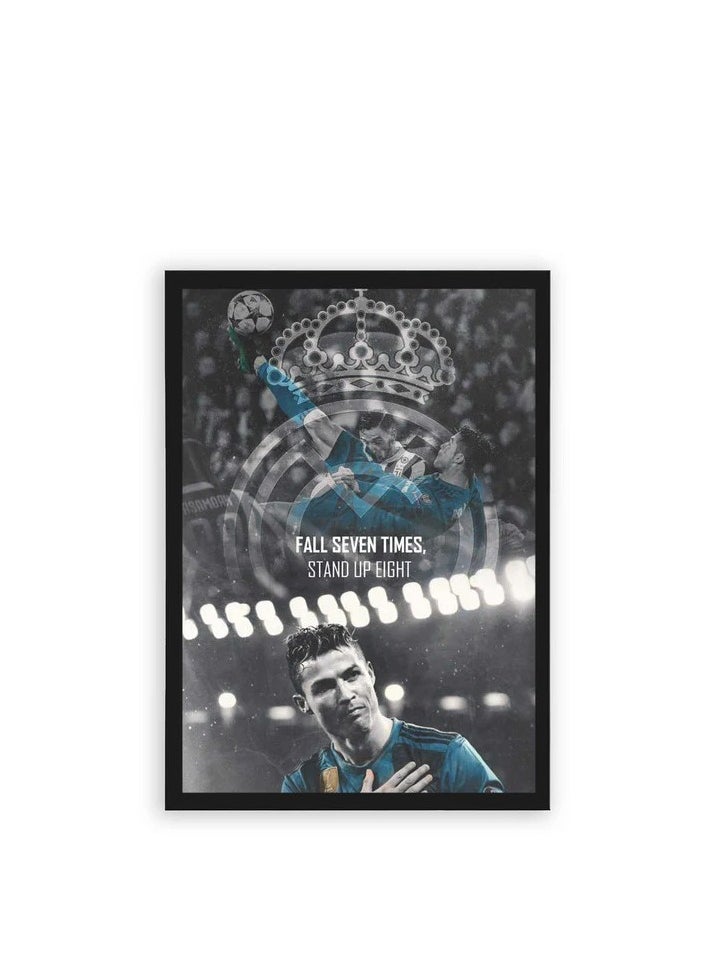 Generic Cristiano Ronaldo Fall Seven Times Framed Poster 