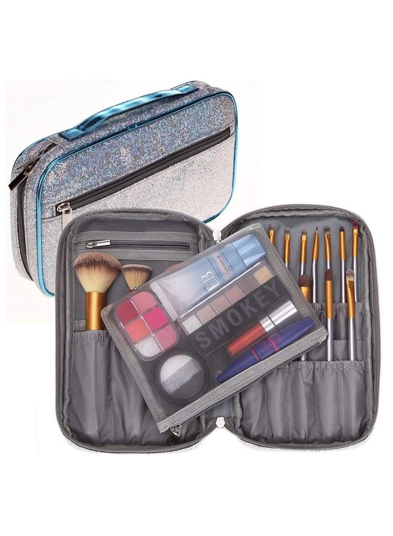 Rubik فرش مكياج مستحضرات التجميل منظم سفر حقيبة يد بسحاب (لمعان) - Image 1