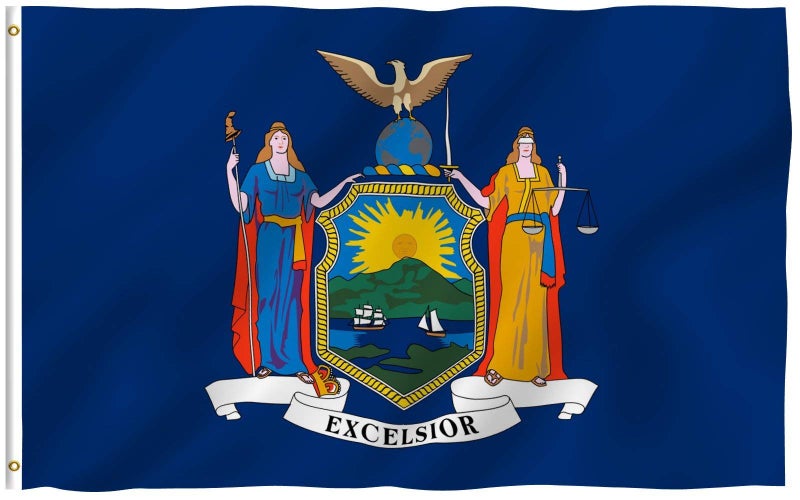 ANLEY Fly Breeze 3x5 Foot New York State Flag Vivid Color and Fade Proof Canvas Header and Double Stitched New Yorker NY Flags Polyester with Brass Grommets 3 X 5 Ft - Image 2
