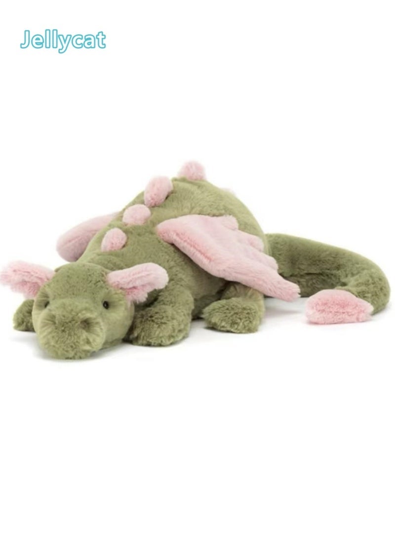 جيليكات لعبة قطيفة لطيفة وناعمة من سلسلة التنين بطول 50 سم - أخضر ووردي - Image 1