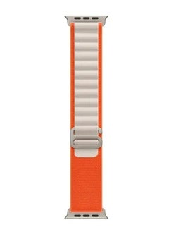 Rabos Apple Watch Alpine Loop Band 49mm/45mm/44mm Nylon Woven Sport Strap Compatible with iWatch Series 8/Ultra/7/SE/6/5/4/3/2/1 Orange/White  - Image 2