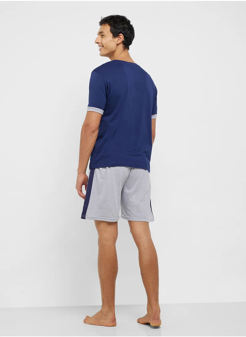 سفنتي فايف Nightwear T-Shirt & Shorts Set